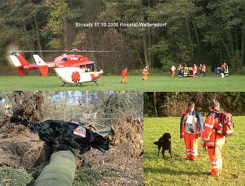 Einsatz der Rettungshundestaffel am 17.10.2008 in Roßtal-Weitersdorf